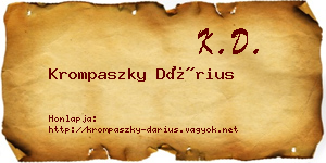 Krompaszky Dárius névjegykártya